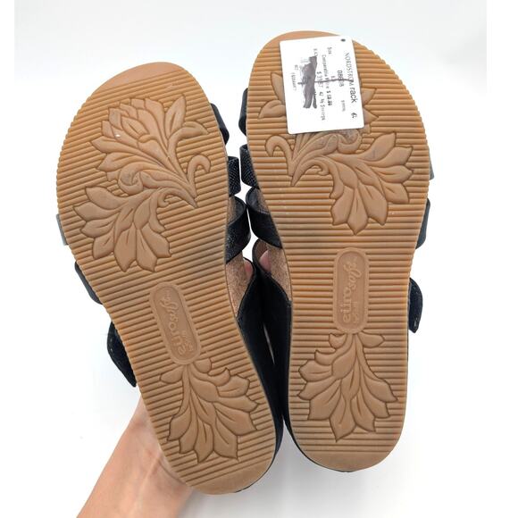 Eurosoft Genalyn Slide Sandals Women's Textured Straps Black Size US6.5M EU37 - Picture 8 of 13